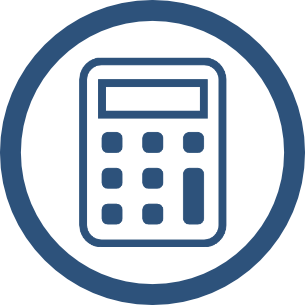 Icon for the financial calculator section